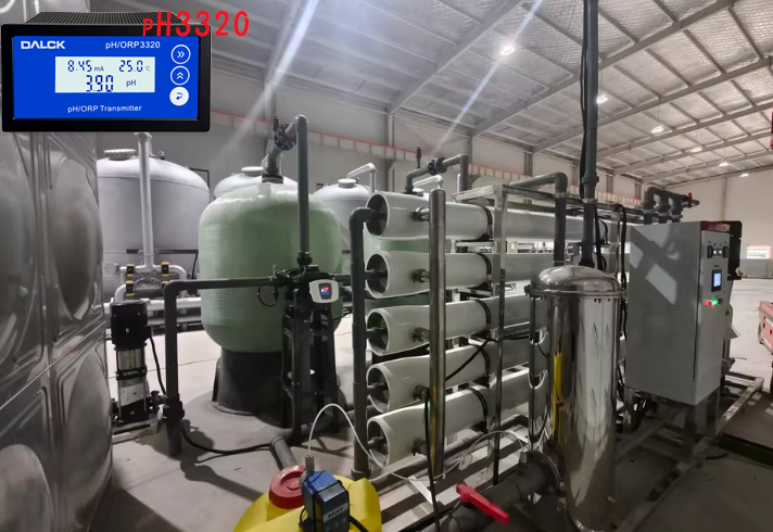 达尔克智能pH计pH3320在RO纯水设备中pH值调节的应用方法