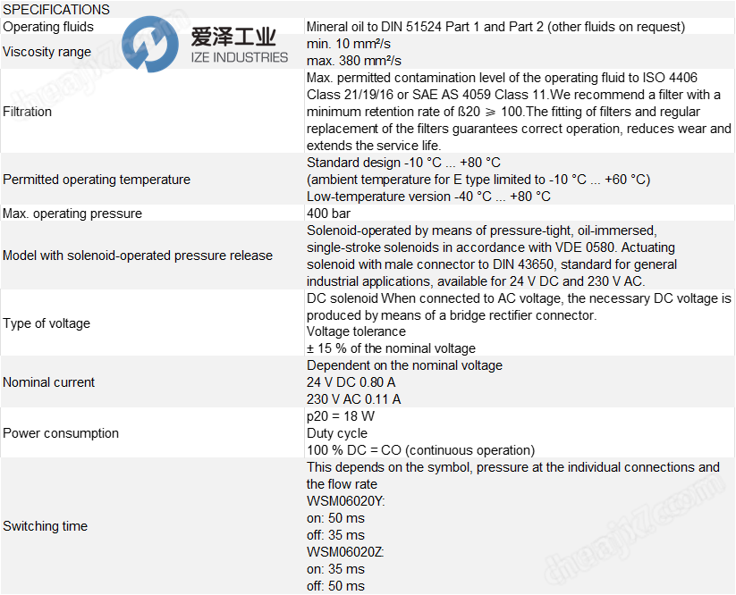HYDAC閥SAF32M12N210A-S309