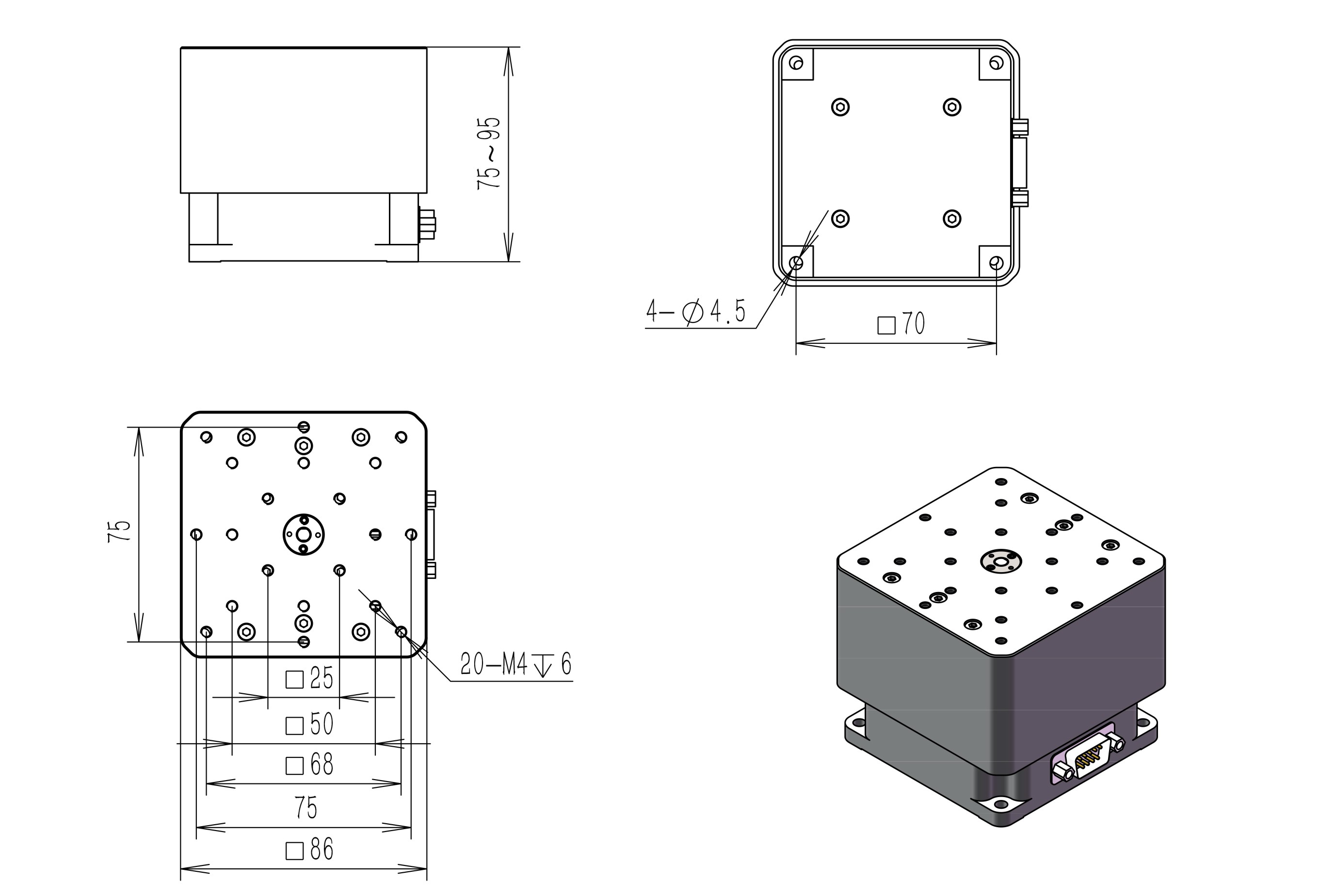 高精度電動升降臺精度1.5μm中心承載10kg